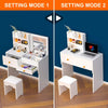 Dressing Table with Mirror Modern Make up Desk Vanity Table Set + Stool White