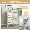 15 Drawers Storage Trolley Mobile Rolling Utility Cart-White