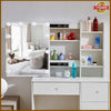 White Dressing Table with LED Lights Mirror Storage Drawers Vanity Makeup Desk