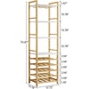 Tribesigns Corner Wine Rack with Glass Holder and Storage Shelves Gold