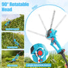 Long Reach Cordless Hedge Trimmer Pole Cordless Extendable Tree Trimme w/2Batter