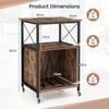 Record Player Stand With Charging Station Vinyl Storage Cabinet Rolling Table