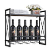 Wall Wine Bottle Rack Holder with Hanging Glass Holder Storage Display Shelf NEW