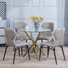 Round Clear Tempered Glass Dining Table Golden Chromed Legs Dining Room Kitchen