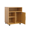 Printer Stand Unit Beech Office Desk Side Mobile Pedestal Storage Wheels