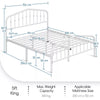 Metal Bed Frame with Arched Headboard and Footboard/Heavy Duty Slat Support