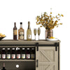 Sliding Barn Door Sideboard Storage Cabinet Coffee Bar TV Stand Farmhouse Style