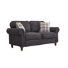 2, 3 Seater Black Linen Fabric Couch Sofa Armchair with 2 Pillows Living Room