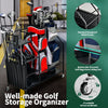Golf Bag Storage Rack For Garage Double Golf Bag Organizer w/ Lockable Wheels