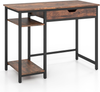 Computer Desk Drawer Adjustable Shelf Hooks Industrial Home Office Study Table