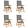 Reclining Garden Chairs 4 pcs Black Poly Rattan and Solid Wood D3D5