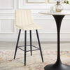 Set of 2 Velvet Chairs High Back Bar Stools Footrest Backrest Metal Legs Pub