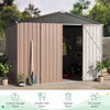 8 x 6FT Galvanised Garden Storage Shed Metal Garden Shed Lockable for Tool Bike