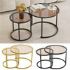 Nest Of 2 Nested Nesting Tables Side End Coffee Table for Living Room Black/Gold