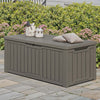 Outdoor Storage Box 120 Gal, Resin, Waterproof & Lockable, Taupe