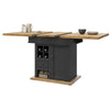 Extendable Dining Table with Wooden Effect Worktop Storage Cabinet Kitchen Table