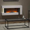Electric Fireplace Suite Wooden Surround Remote Control LED Flame 52inch Heater
