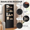 6-tier Modern Style Storage Cabinet 178 CM Bookcase-Black