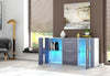 Modern Cabinet Sideboard Buffet Cupboards 3 Drawers 2 Doors with RGB LED Lights