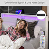 STORAGE UPHOLSTERED BED FRAME 4FT6 DOUBLE WITH USB PORT & LED LIGHT,4 DRAWER
