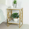 Marble Vein Side Table with Gold Metal Legs Vintage Lounge Living Room Bedside