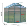 Clear Polycarbonate Greenhouse Aluminium Frame Garden Plants Grow w/Slide Door