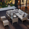 Rattan Garden Furniture Set 7 Seater Dining Table Outdoor Corner Sofa w/Cushions