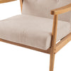 Linen Fabric Accent Chair Upholstered Leisure Armchair Tub Chair Solid Wood Legs