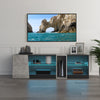 140cm Modern TV Stand Cabinet w/ 5 Open Storage RGB LED Lights & Remote Control