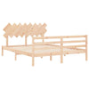 ARKEM Bed Frame with Headboard 160x200 Solid Wood,Solid Wood Bed Bed A7D6