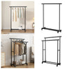 HeavyDuty Double Clothes Rail Hanging Rack Garment Stand Storage Shelf On Wheels