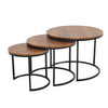 Set of 3 Round Nesting Coffee Table Accent Stacking Side Tables Space-saving