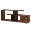 3-Tier Media Console Table TV Stand for TVs up to 55”-Brown