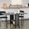 Drop Leaf Table Kitchen Table Extendable Dining Table with Wheels Grey