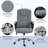 Vinsetto Linen Office Chair 360° Swivel High Back Wide Adjustable Seat Grey