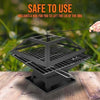Square Outdoor Black Fire Pit Steel BBQ Patio Garden Camping Fire Pit Grill Mode