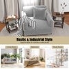 3-Tier Industrial Side Table End Table Record Player Stand w/Adjustable Shelf