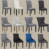 1/2/4/6 Dining Chairs Armchair High Back Linen/Velvet Upholstered Wood Legs Home