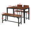 Dining Table and 2 Chairs with Bench,Breakfast Dining Table and Chairs Set 4pcs