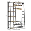 Coat Rack Stand with Shoe Storage Bench for Hallway Living Room 9 Hook 5 Shelves