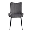 2pcs Dining Chairs Set Velvet Upholstered Seat Back Metal Legs Reception Chair