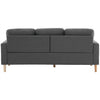 Modern L-Shaped Corner Sofa with Footstool Fabric 2 3 Seater Sofa Couch Grey