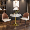Round Dining Table Marble Modern Tulip Table Slate Tabletop Golden Pedestal Base