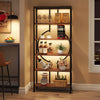 70.9 Inch Industrial Bookshelf, 6-Tier Tall Etagere Bookcase with Open Shelves