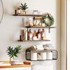 4Pcs Wooden Floating Shelves Wall Mounted Display Unit Shelf Storage Rack Decor