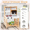 2-In-1 Wooden Mud Kitchen Double-Sided Kids Kitchen Playset w/ Canopy