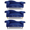 Chaise Lounge Chesterfield Sofa Navy Blue Accent Chair Monaco Bespoke UK