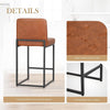 2Pcs Bar Stools Counter Bar Stools with Back PU Leather Upholstered Bar Chairs