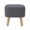 Small Linen Fabric Padded Footstool Footrest Pouffe Wooden Leg StoolHall Chair