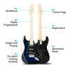 Glarry GST Electric Guitar w/Accessories For Beginner Right Handed Colorful